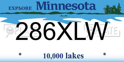 286XLW Minnesota License Plate