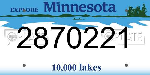 2870221 Minnesota License Plate