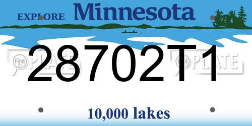 28702T1 Minnesota License Plate