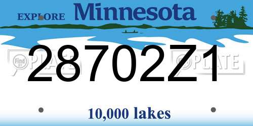 28702Z1 Minnesota License Plate