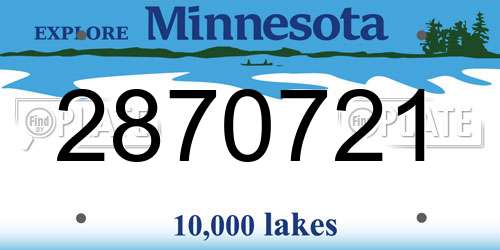 2870721 Minnesota License Plate