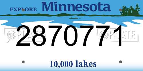 2870771 Minnesota License Plate
