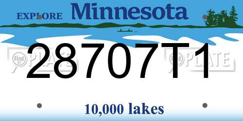 28707T1 Minnesota License Plate