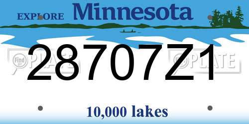 28707Z1 Minnesota License Plate