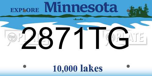2871TG Minnesota License Plate