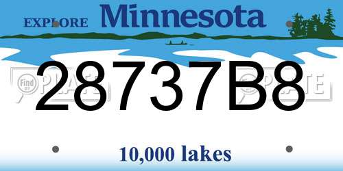 28737B8 Minnesota License Plate