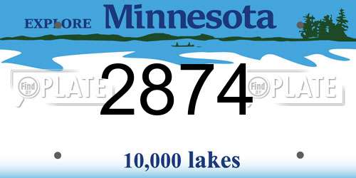 2874 Minnesota License Plate