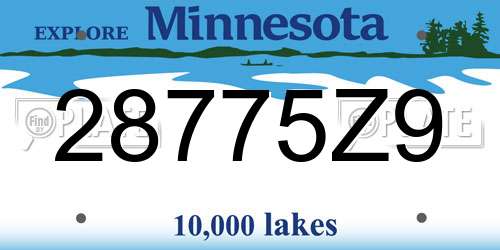 28775Z9 Minnesota License Plate