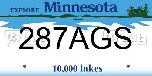 287AGS Minnesota License Plate