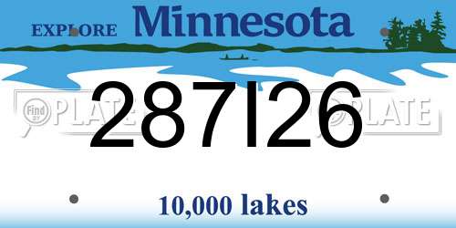 287I26 Minnesota License Plate