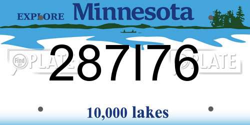 287I76 Minnesota License Plate