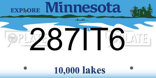 287IT6 Minnesota License Plate