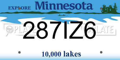 287IZ6 Minnesota License Plate