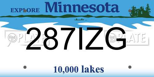 287IZG Minnesota License Plate