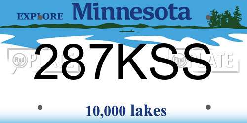 287KSS Minnesota License Plate