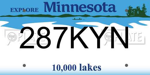 287KYN Minnesota License Plate