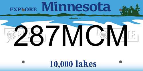 287MCM Minnesota License Plate