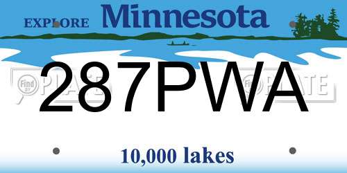 287PWA Minnesota License Plate