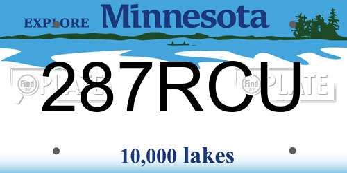 287RCU Minnesota License Plate
