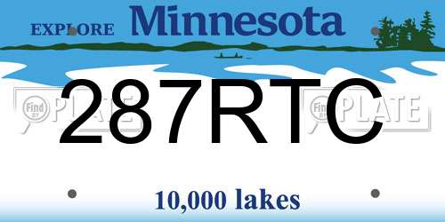 287RTC Minnesota License Plate