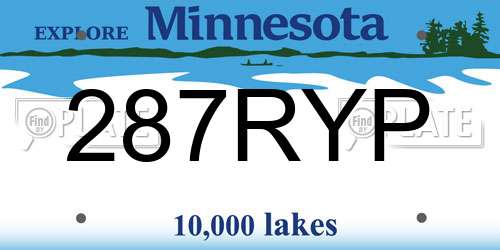 287RYP Minnesota License Plate