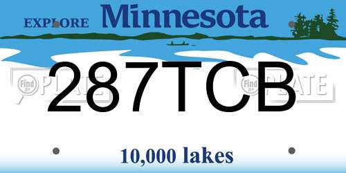 287TCB Minnesota License Plate