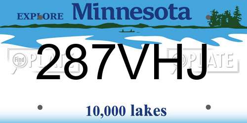 287VHJ Minnesota License Plate