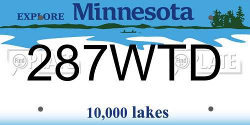 287WTD Minnesota License Plate