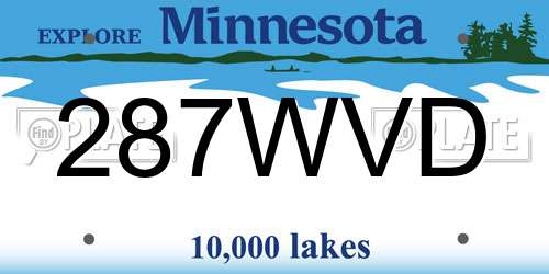 287WVD Minnesota License Plate