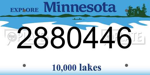 2880446 Minnesota License Plate