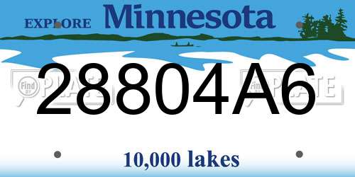 28804A6 Minnesota License Plate