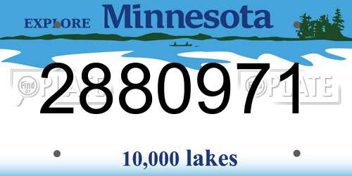 2880971 Minnesota License Plate