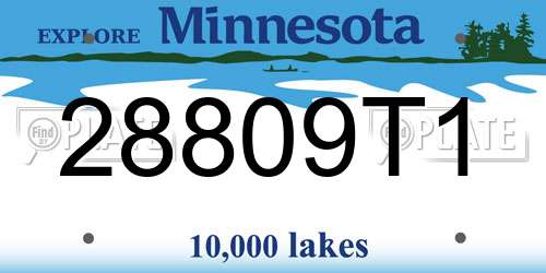 28809T1 Minnesota License Plate