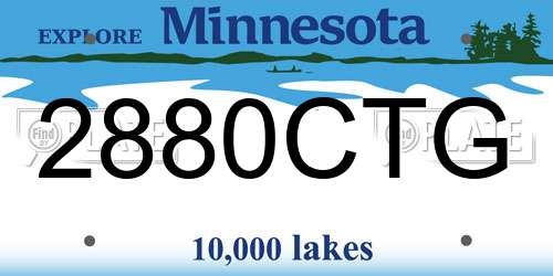 2880CTG Minnesota License Plate