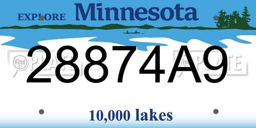28874A9 Minnesota License Plate