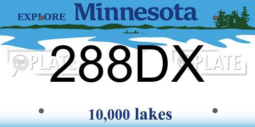 288DX Minnesota License Plate