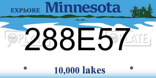 288E57 Minnesota License Plate