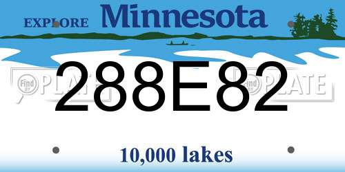 288E82 Minnesota License Plate
