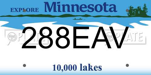 288EAV Minnesota License Plate