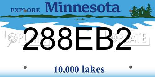 288EB2 Minnesota License Plate