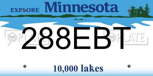 288EBT Minnesota License Plate