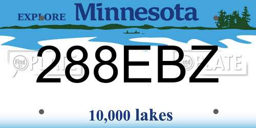 288EBZ Minnesota License Plate