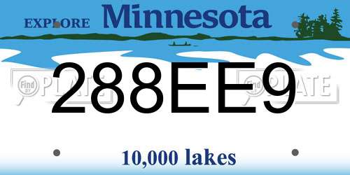 288EE9 Minnesota License Plate