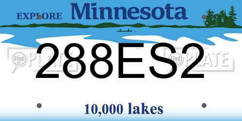 288ES2 Minnesota License Plate