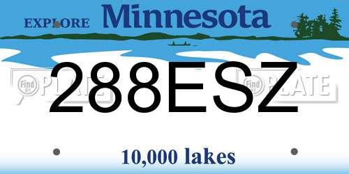 288ESZ Minnesota License Plate