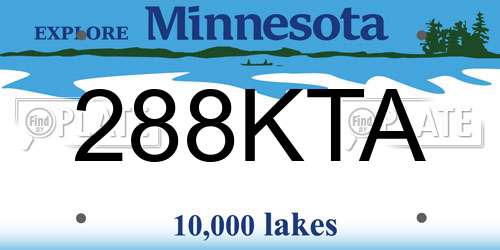 288KTA Minnesota License Plate