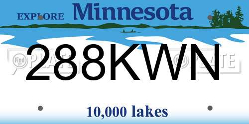 288KWN Minnesota License Plate
