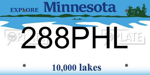 288PHL Minnesota License Plate