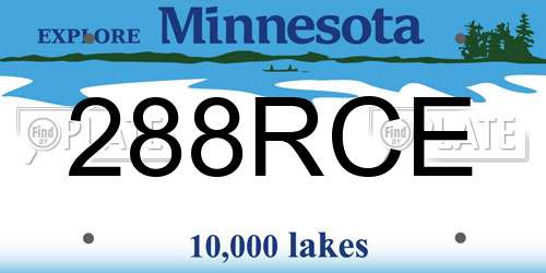 288RCE Minnesota License Plate