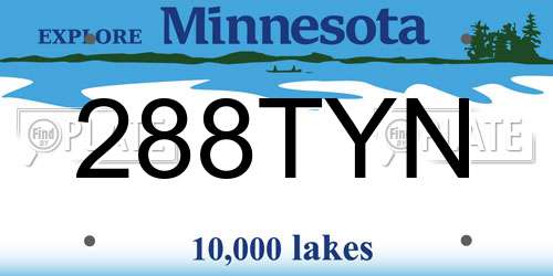 288TYN Minnesota License Plate